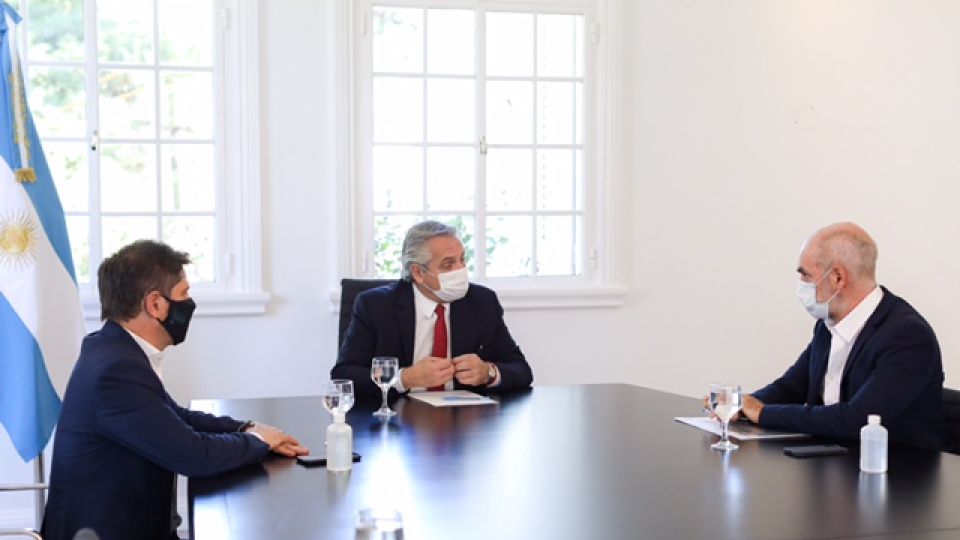 Alberto Kicillof y Larreta en Olivos