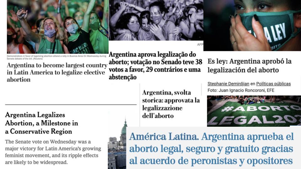 Los medios de todo el mundo publicaron sobre la legalización del aborto en Argentina.