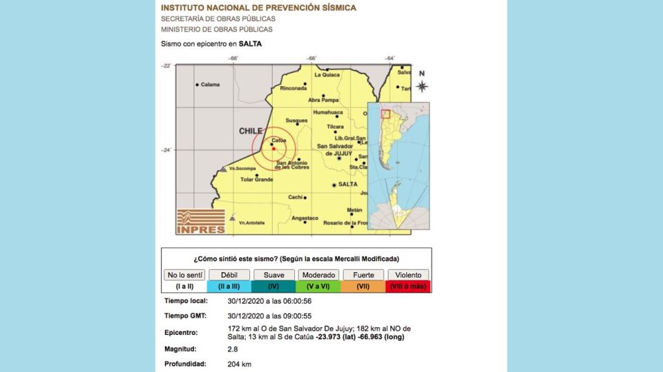 Salta Registro Hoy 3 Sismos En Una Hora Y Media Perfil