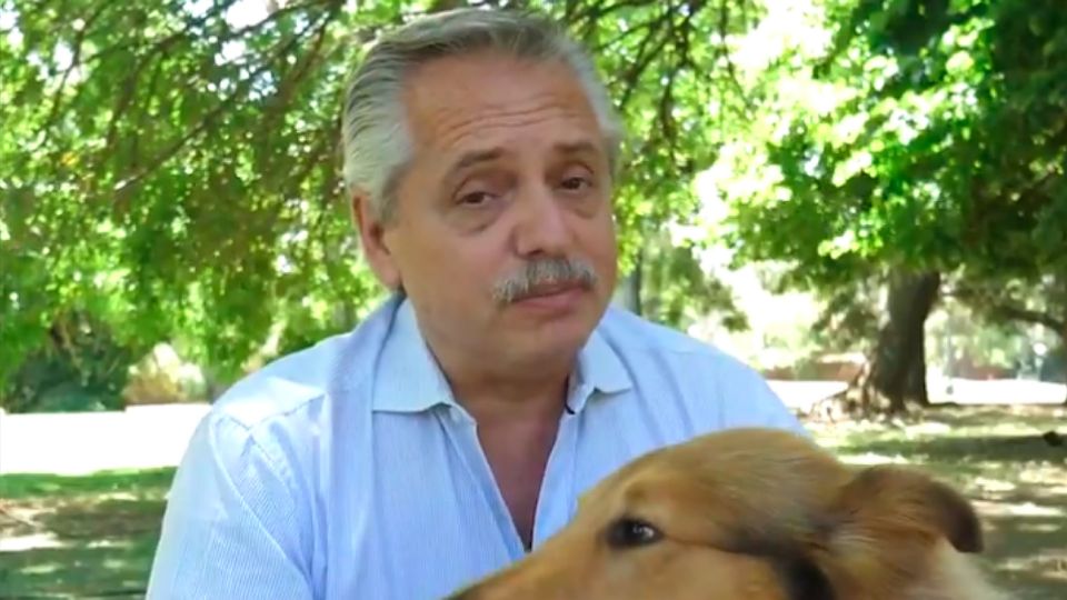 Alberto Fernández durante el saludo de Año Nuevo.