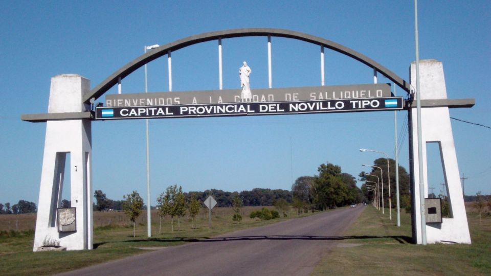 La ciudad de Salliqueló, ubicada al oeste de la Provincia de Buenos Aires.