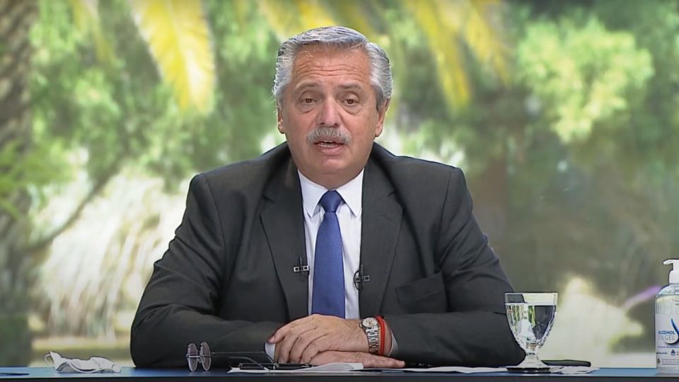 El presidente Alberto Fernández, desde Olivos.
