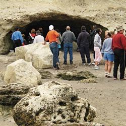 Cañadón de las Ostras, en el tramo final de la expedición al Fuerte Argentino. 