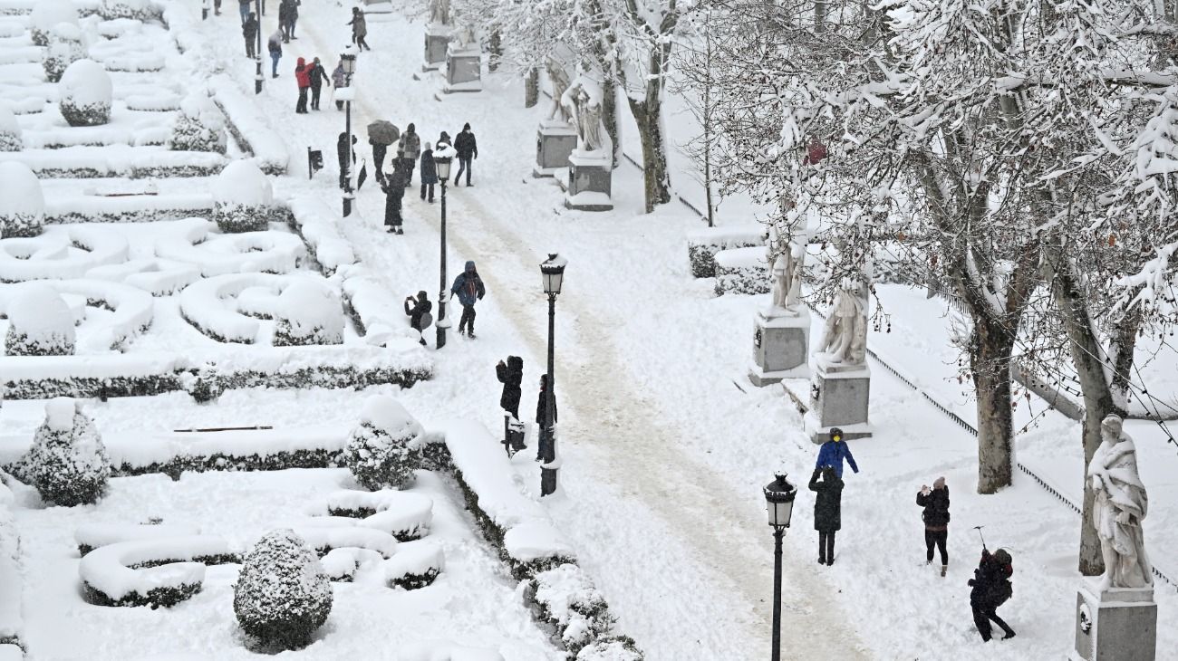 Algunas calles de Madrid acumularon más de metro y medio de nieve.