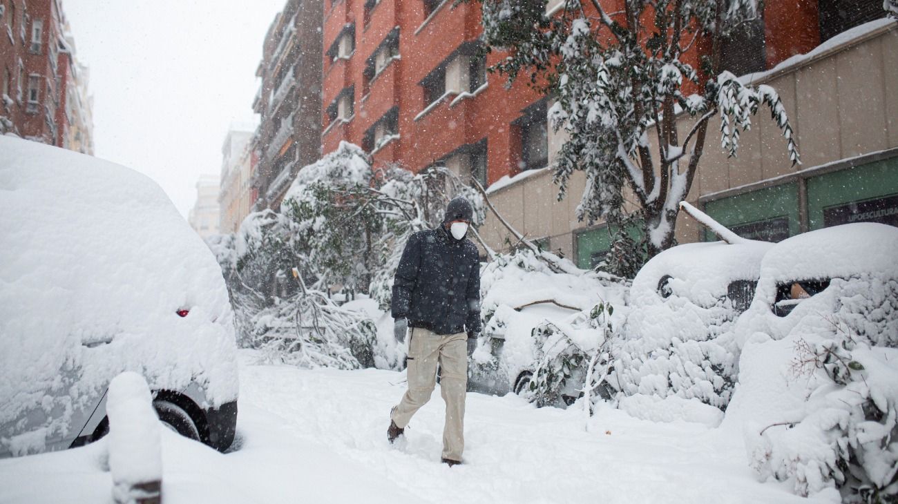 Madrid amaneció el 9 de enero tapado por la nieve.