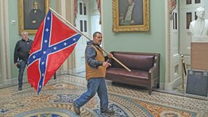 A protester inside the Capitol. 