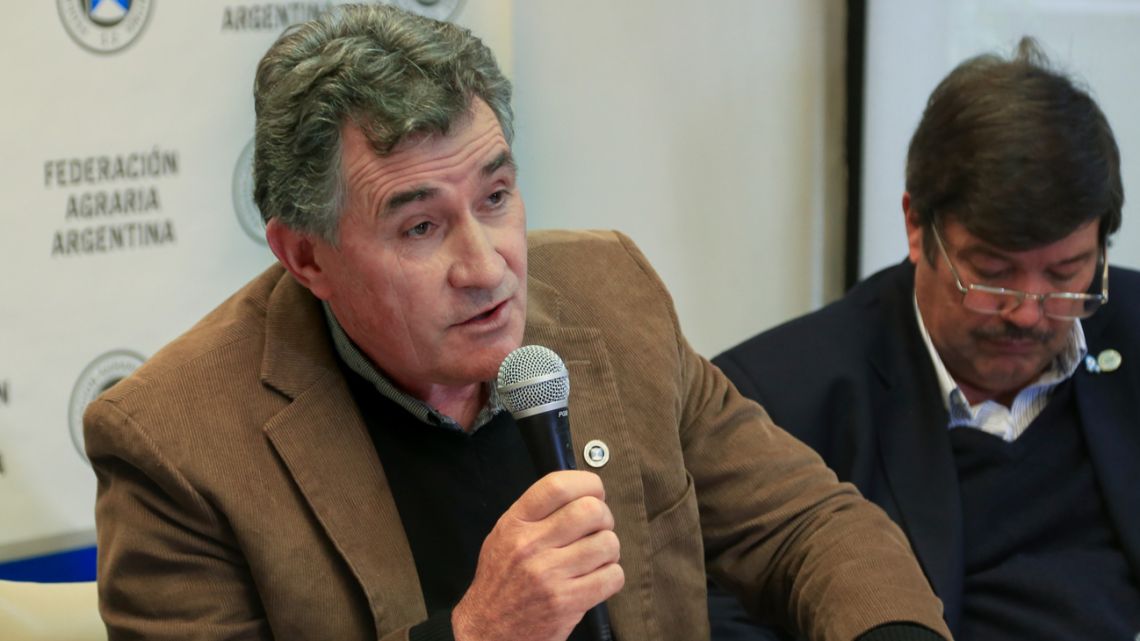The president of the Federación Agraria Argentina, Carlos Achetoni.