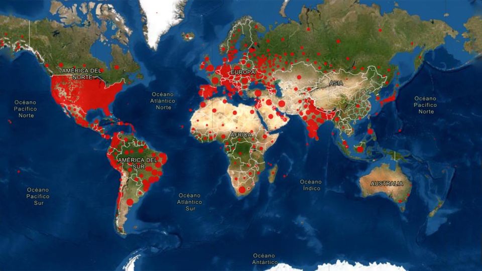 Mapa del Mundo covid 19 20210113