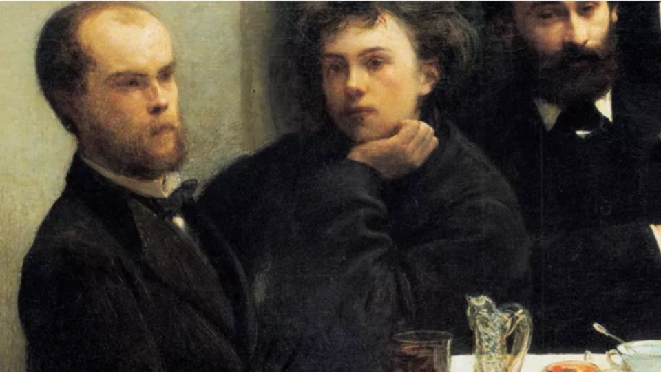 Dos de los poetas malditos de Francia, Arthur Rimbaud y Paul Verlaine, retratados por el pintor Henri Fantin-Latour.