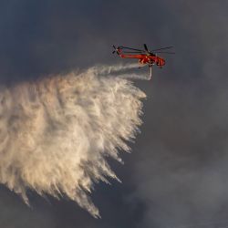 La imagen muestra una aeronave que ayuda a las tripulaciones en tierra en el incendio de Oakford en el norte de Perth. | Foto:Evan Collis / DPA