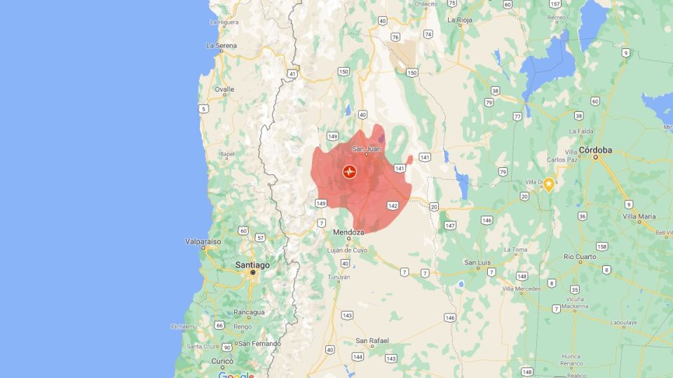 Sismo en San Juan. El epicentro fue localizado a 54 kilómetros de la localidad sanjuanina de Villa Media Agua.