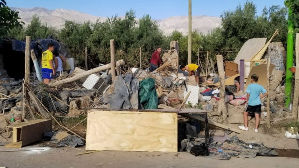 El sismo en San Juan provocó varios derrumbes de viviendas.