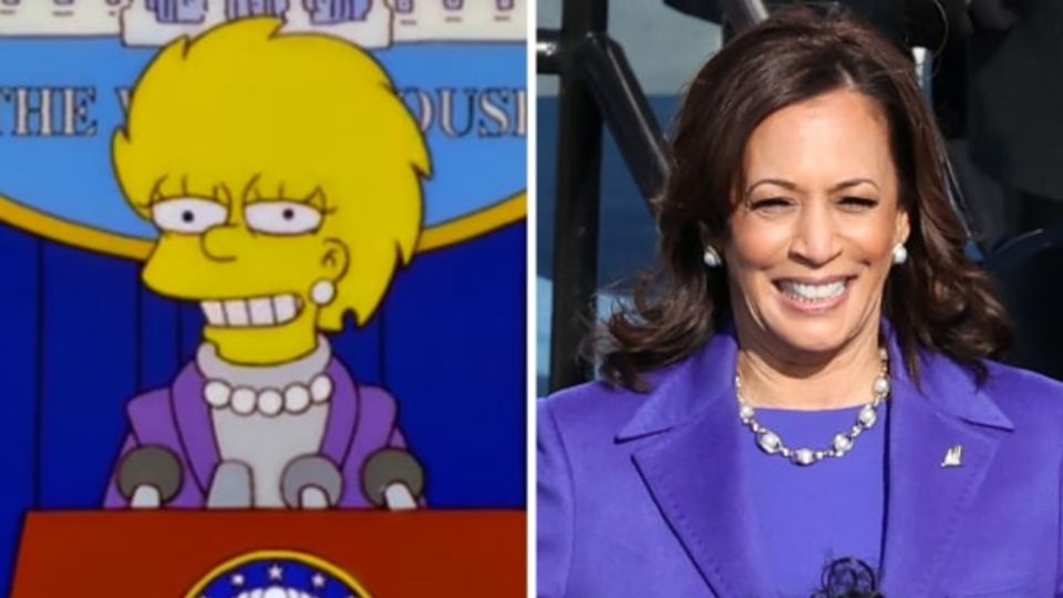 La similitudes entre Lisa Simpson y la vicepresidenta Kamala Harris.