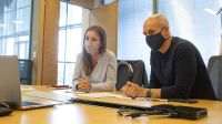 Rodríguez Larreta y la ministra de Educación porteña Soledad Acuña.