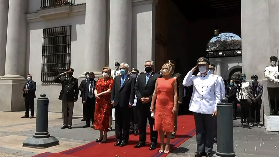 Alberto Fernández junto a su par Sebastián Piñera.