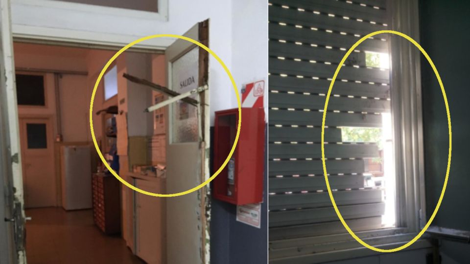 Los delincuentes ingresaron por una ventana y forzaron una puerta.