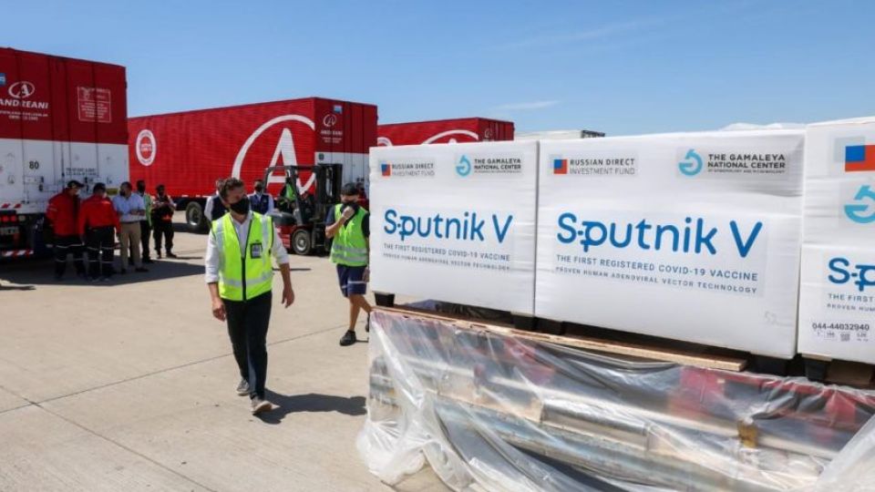 Cargamento de vacunas Sputnik V.