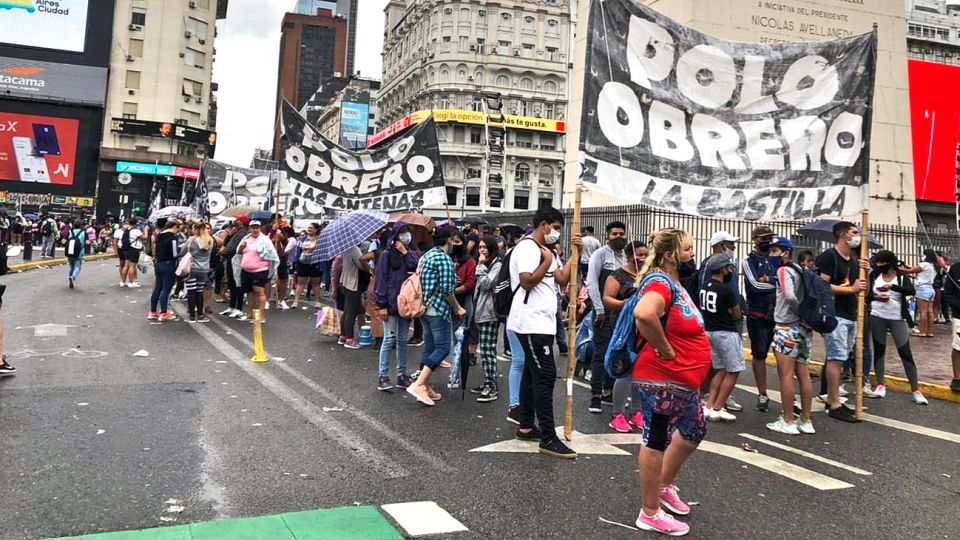 Marcha del Polo Obrero y organizaciones sociales por el Centro Porteño 20210128