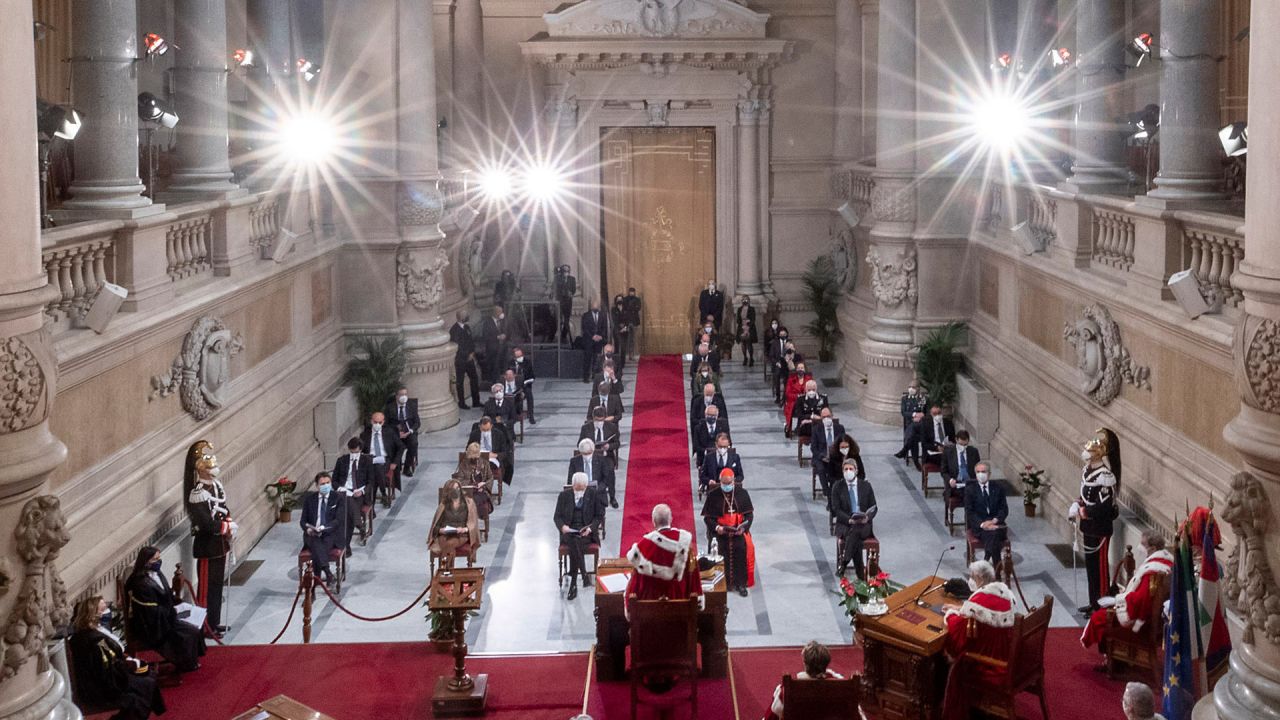 Vista general de la sala del Tribunal de Casación durante la ceremonia de inauguración del año judicial en Roma. | Foto:Handout / QUIRINALE PRESS OFFICE / AFP
