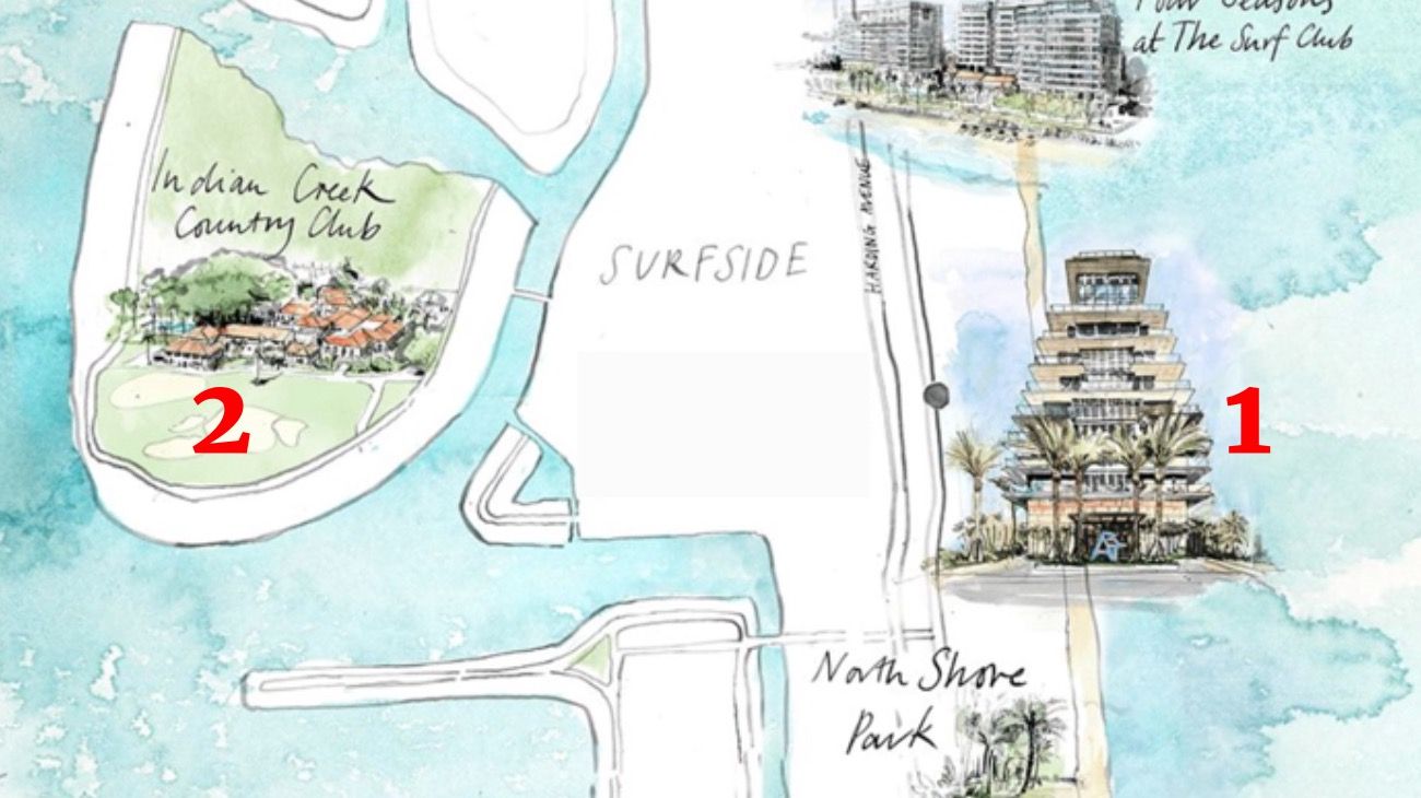 En Miami, Ivanka Trump alquiló un piso por 40 mil dólares mensuales (1), mientras construyen su nueva casa en Indian Creek (2).