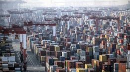 Views of the Yangshan Container Port Ahead of Trade Figures