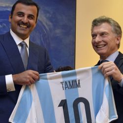 Mauricio Macri con el Emir de Qatar.  | Foto:Presidencia