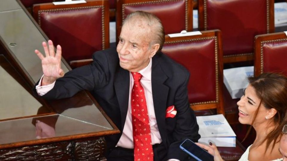 CARLOS MENEM. Una de sus últimas apariciones públicas fue en el Congreso de la Nación, en diciembre de 2019 cuando asumió el Presidente, Alberto Fernández.