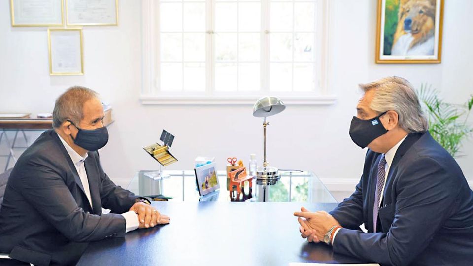 Gestiones. Sergio Palazzo visitó a Fernández en Olivos y le agradeció que destrabara la paritaria.