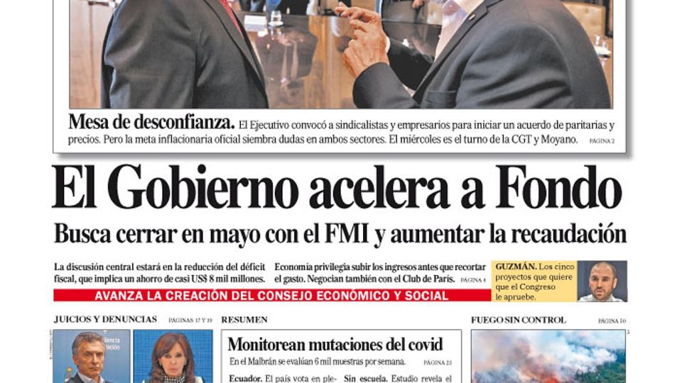 La tapa del Diario PERFIL de este domingo 7 de febrero de 2021.