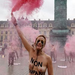 Una activista de Femen, con  | Foto:Alain Jocard / AFP