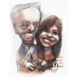 Alberto Fernández y Cristina Kirchner, guitarreando | Foto:Pablo Temes