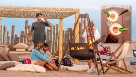 La Frescura de Carilove: Así se llama el trago que propone Seba García en su barra de Pinamar, que suma gin, ananá y maracuyá.