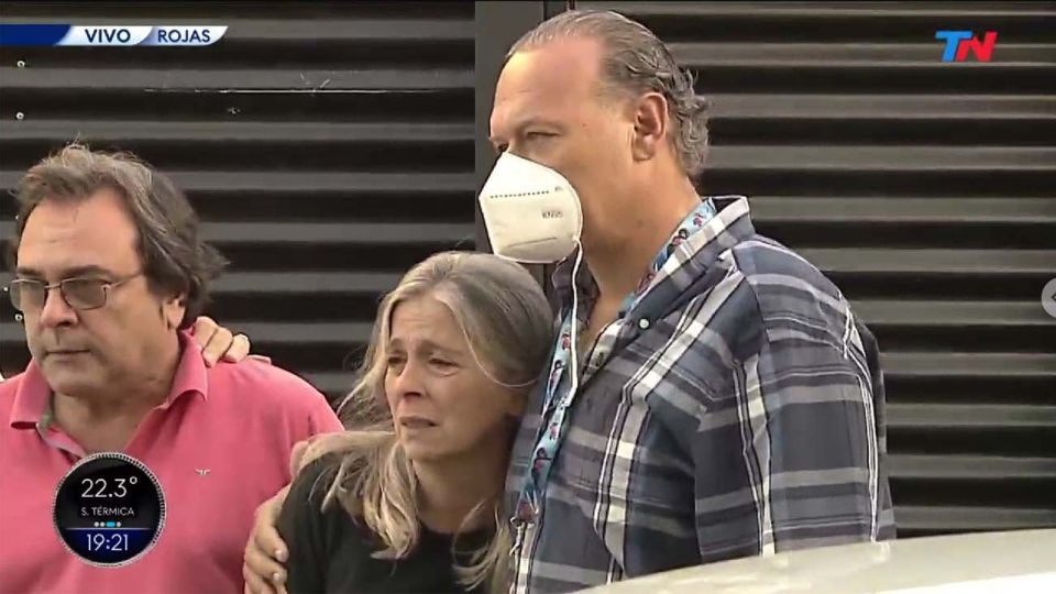 Berni en la marcha del Femicidio de Rojas.