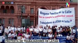 Trabajadores de Latam se manifestaron frente a Casa Rosada
