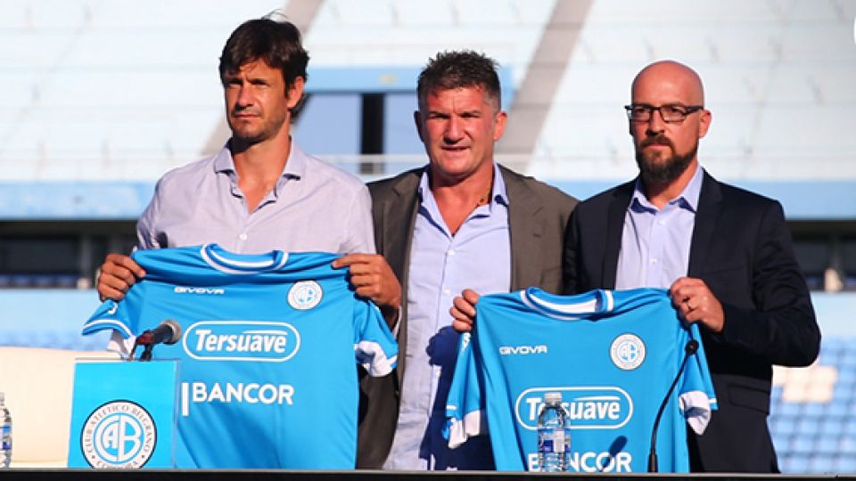 TRIDENTE. Óbolo, Artime y Orfila, quienes se estrenan respectivamente en los roles de director deportivo, presidente y DT de Belgrano.