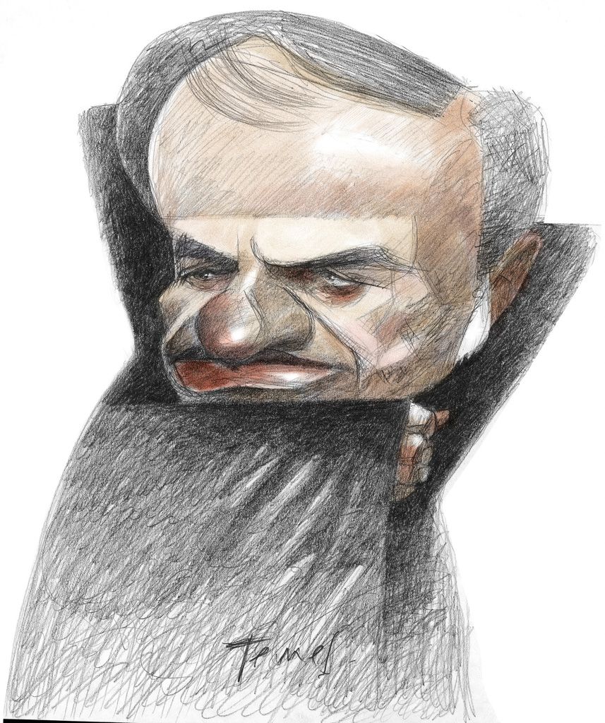 Ilustración. Caricaturas de Pablo Temes sobre Carlos Menem.