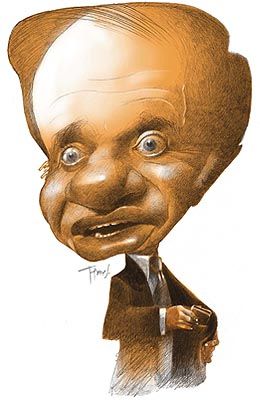 Ilustración. Caricaturas de Pablo Temes sobre Carlos Menem.