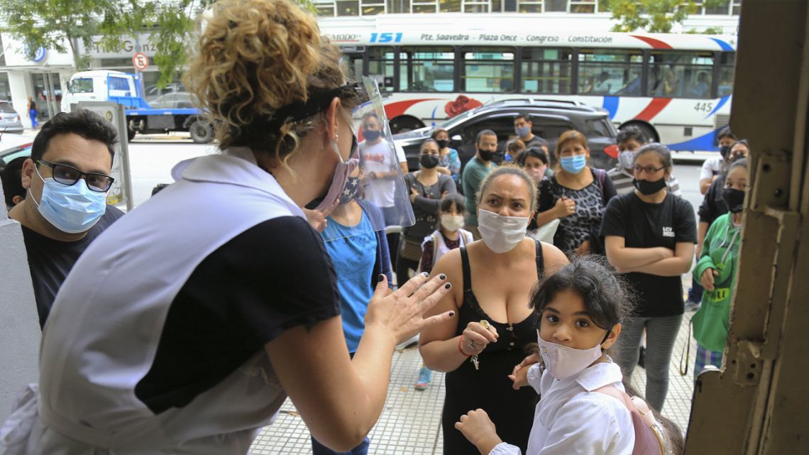 Schools in Buenos Aires City reopened this Wednesday after nearly a full year of closure.