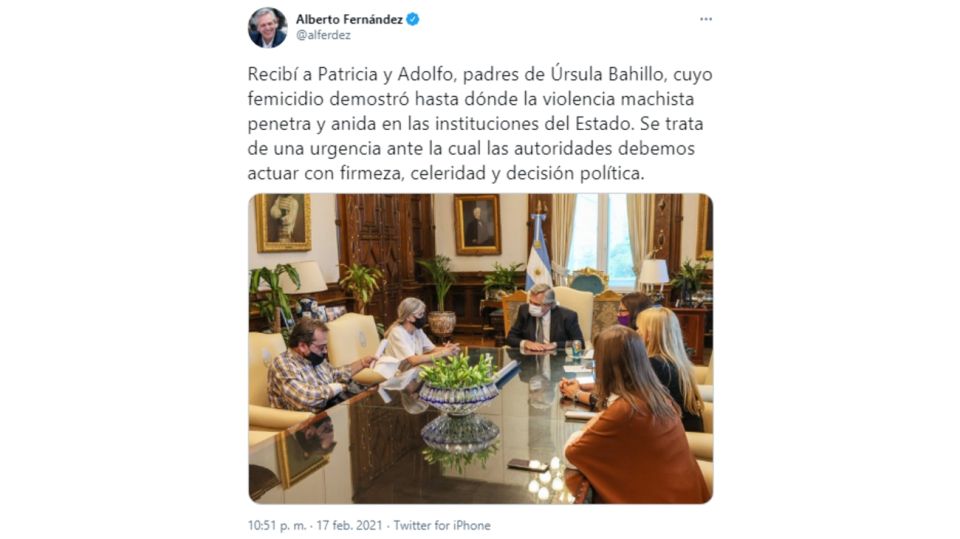 Alberto Fernández Tuit Femicidios