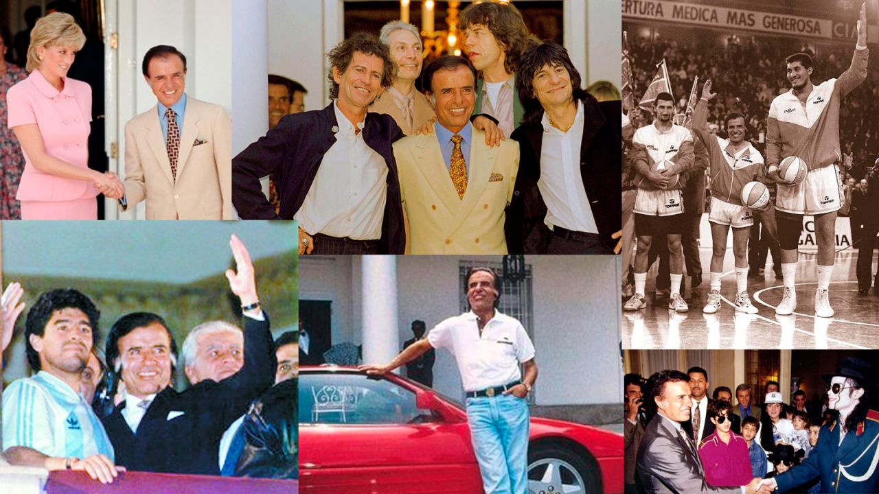 Carlos Menem con famosos de todo el mundo | Foto:cedoc