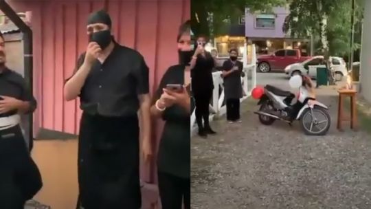 Walter Fortino caminaba 28 kilómetros para ir a trabajar y sus compañeros le regalaron una moto