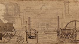 La primera locomotora del mundo logró remolcar 5 vagones con 10 toneladas de hierro y 70 hombres a bordo.