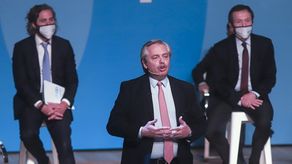 El presidente Alberto Fernández habla en el lanzamiento del Consejo Económico y Social.