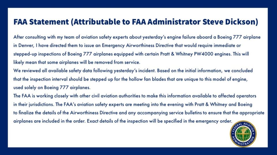 Boeing 777 Motor Accidente