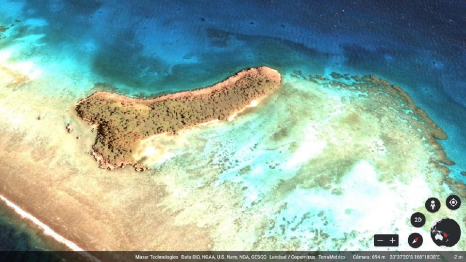 Con más de 500 metros de largo, se puede encontrar dentro de las islas tropicales Trinity frente a la costa de Nueva Caledonia, Oceanía, de propiedad francesa.