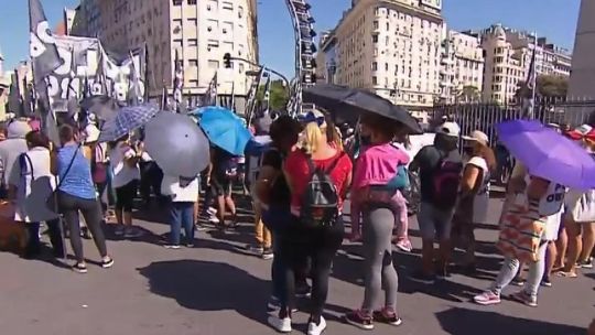 Protesta en el Obelisco de Organizaciones sociales
