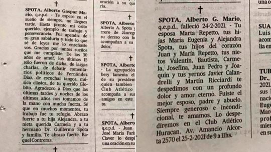 LA ESPOSA, SU FAMILIA Y SU AMANTE SALUDAN A SPOTA