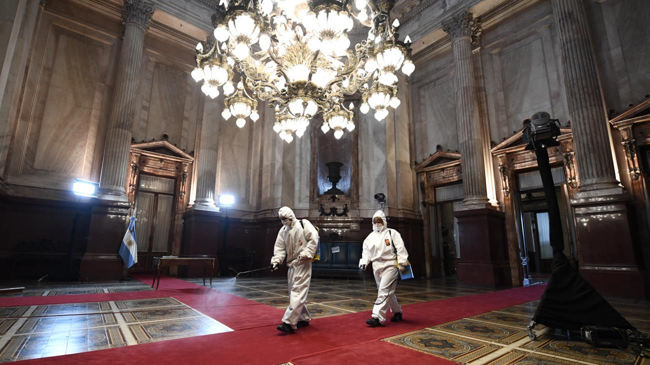 Preparativos en el Congreso de la Nación previos a la 139 Asamblea Legislativa