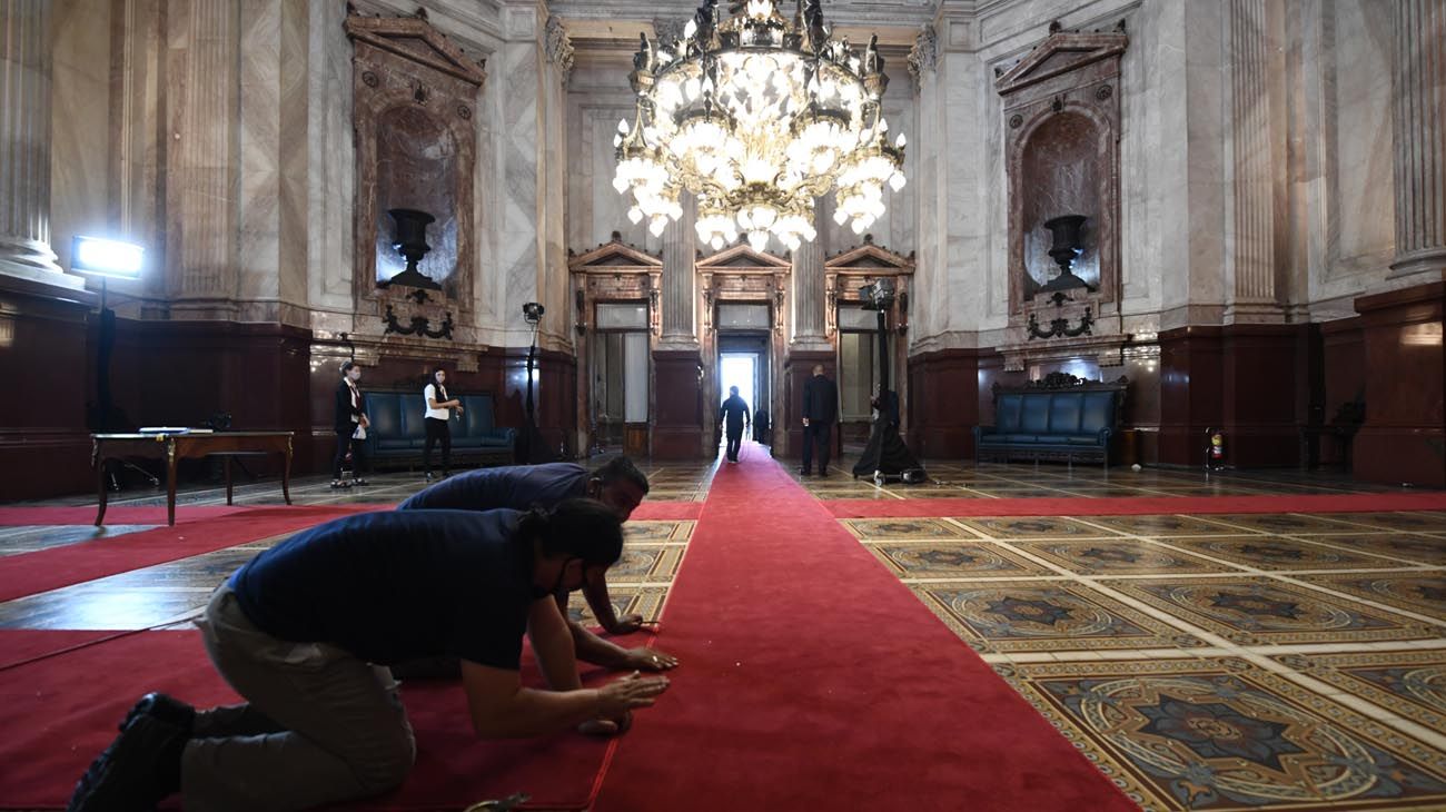 Preparativos en el Congreso de la Nación previos a la 139 Asamblea Legislativa