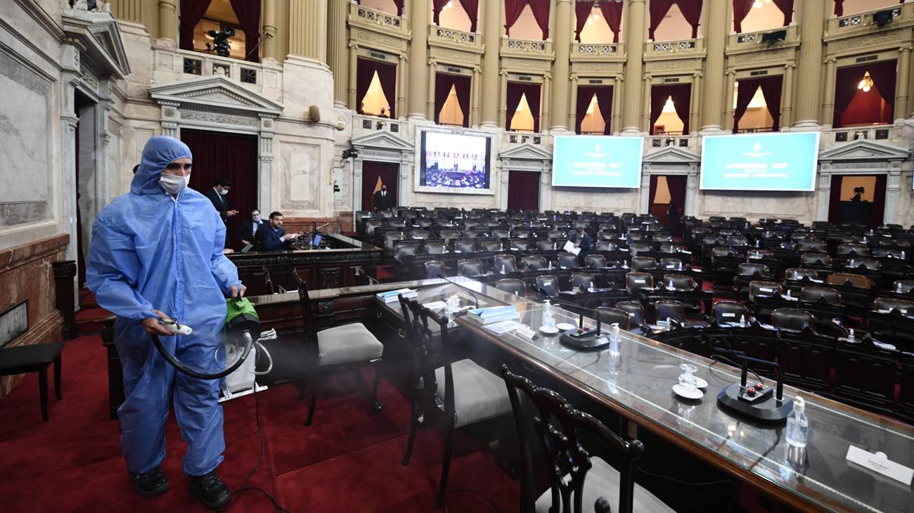 Preparativos en el Congreso de la Nación previos a la 139 Asamblea Legislativa